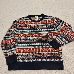 Kiel James Patrick Sweater Mens XL Multicolor Fair Isle Cozy Cabin Wool Blend
